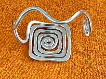 Handcrafted Spiral Cuff Bracelet – Hypoallergenic Aluminum Jewelry