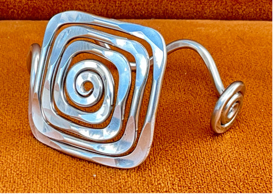 Handcrafted Spiral Cuff Bracelet – Hypoallergenic Aluminum Jewelry